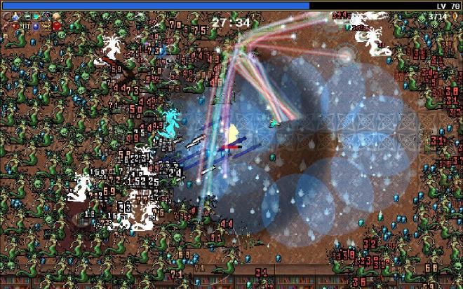 Vampire Survivors enemies being cleared